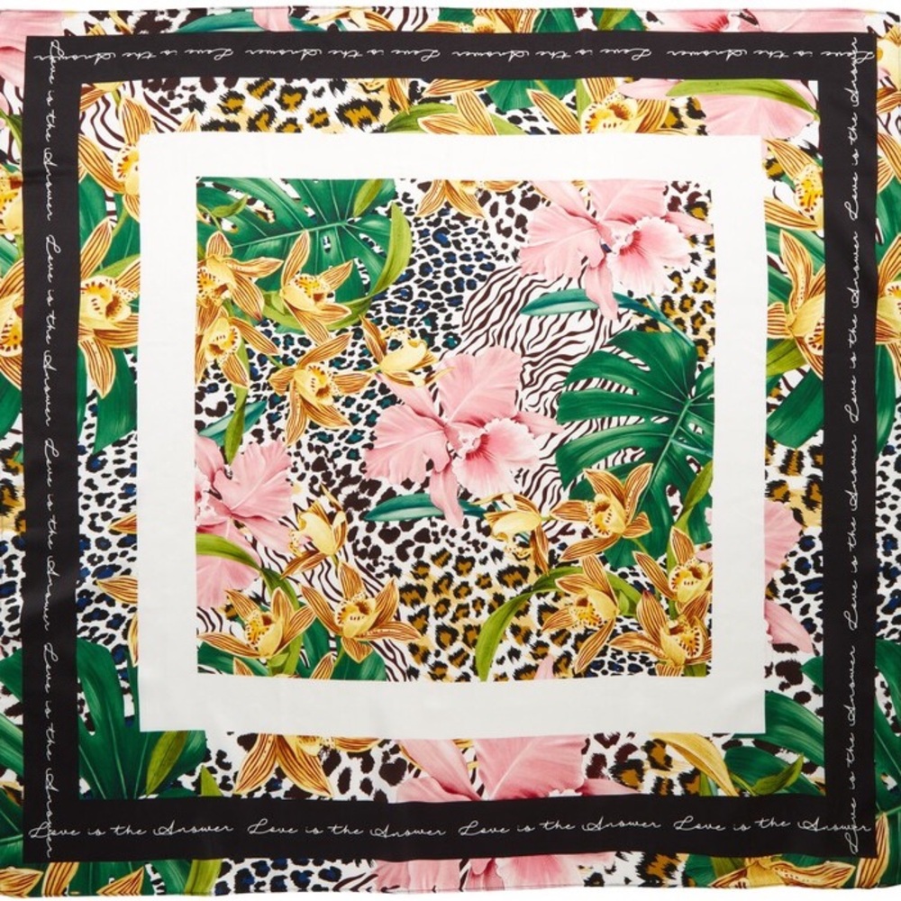 LITA by Ciara Animal Print Silk Blend Bandana Scarf